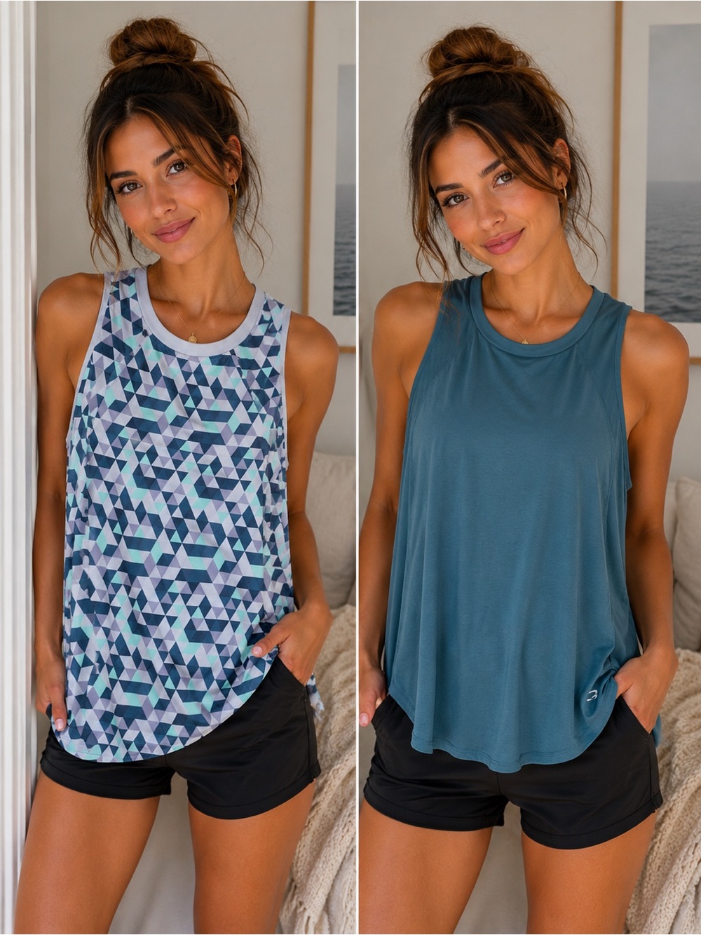 Lot of 2 Crane Activewear Sleeveless Tank Tops Bundle